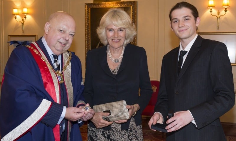 The Duchess of Cornwall receives student-designed Livery Badge
