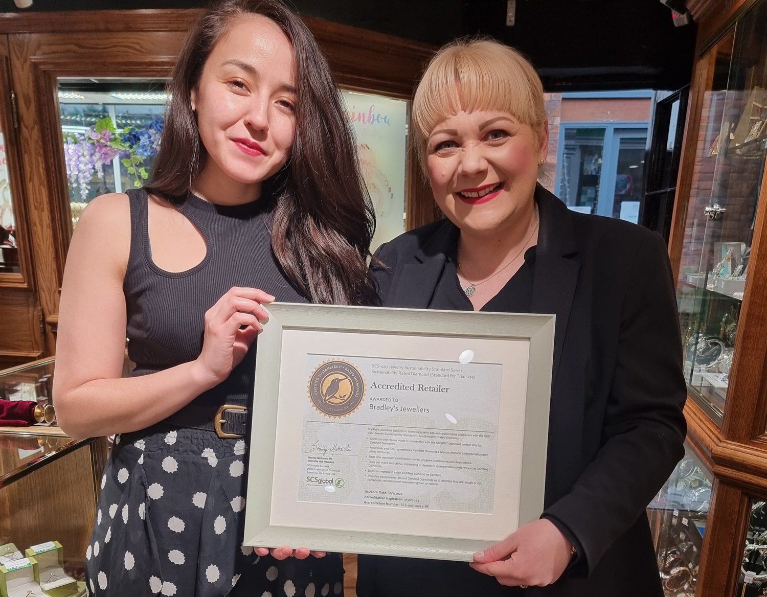 Bradley’s Jewellers named accredited retailer of sustainability rated diamonds