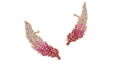 Karina Brez unveils feather ear cuffs
